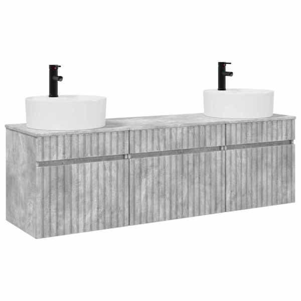 Vannitoa kapikomplekt 3 tk Betoonhall 157 × 44,5 × 82 cm