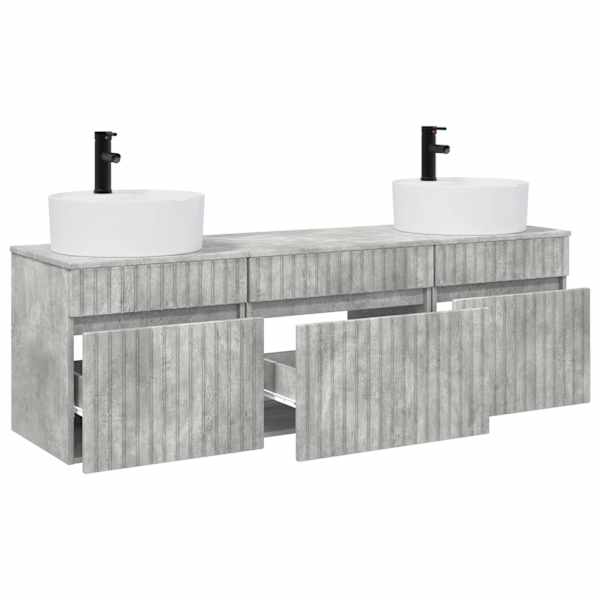 Vannitoa kapikomplekt 3 tk Betoonhall 157 × 44,5 × 82 cm