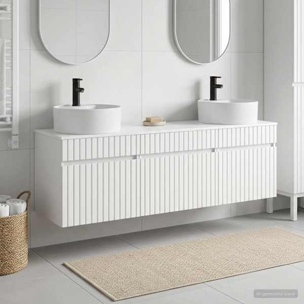 Vannitoa kapikomplekt 3 tk Kõrgläikega valge 157 × 44,5 × 82 cm