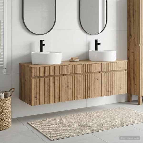 Vannitoa kapikomplekt 3 tk Artisan tamm 49 × 44,5 × 65 cm