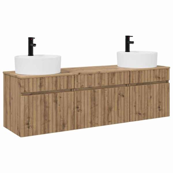 Vannitoa kapikomplekt 3 tk Artisan tamm 49 × 44,5 × 65 cm