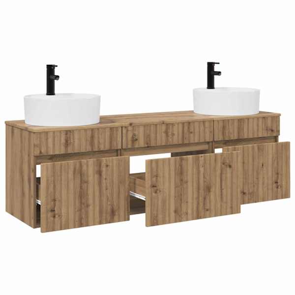 Vannitoa kapikomplekt 3 tk Artisan tamm 49 × 44,5 × 65 cm