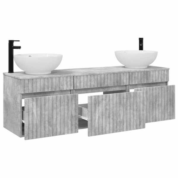 Vannitoa kapikomplekt 3 tk Betoonhall 49 × 44,5 × 66,5 cm