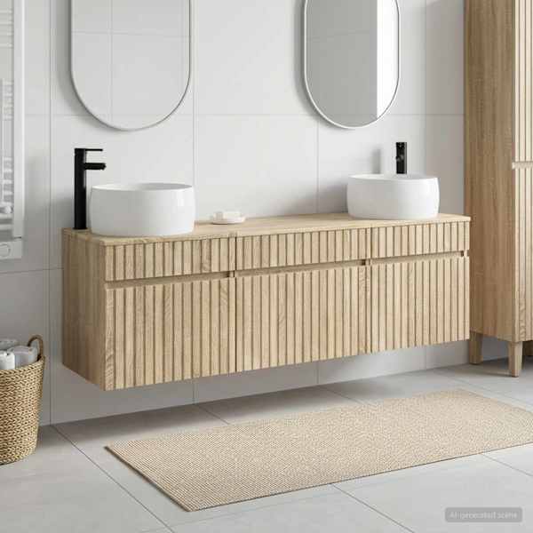 Vannitoa kapikomplekt 3 tk Sonoma tamm 49 × 44,5 × 66 cm