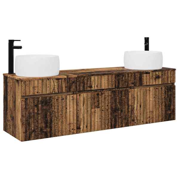 Vannitoa kapikomplekt 3 tk Vana puit 49 × 44,5 × 66 cm