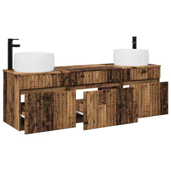 Vannitoa kapikomplekt 3 tk Vana puit 49 × 44,5 × 66 cm
