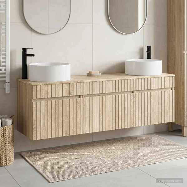 Vannitoa kapikomplekt 3 tk Sonoma tamm 49 × 44,5 × 65,5 cm