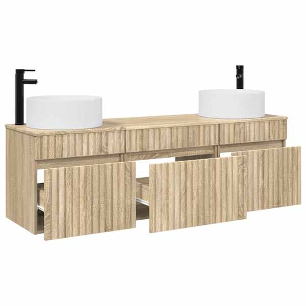 Vannitoa kapikomplekt 3 tk Sonoma tamm 49 × 44,5 × 65,5 cm