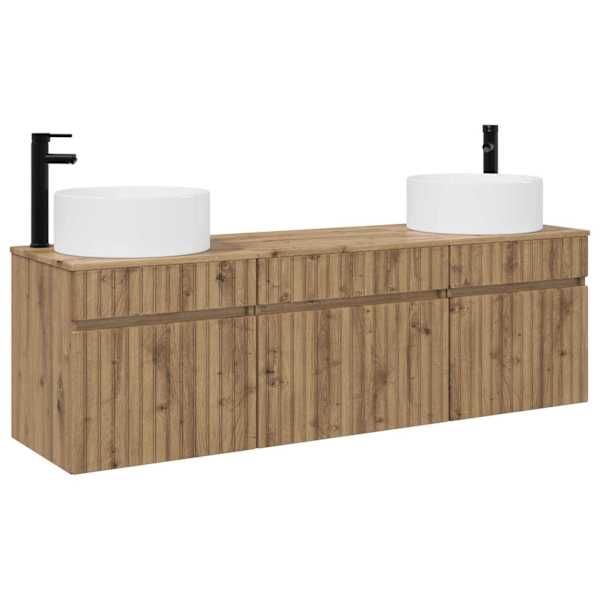 Vannitoa kapikomplekt 3 tk Artisan tamm 49 × 44,5 × 65,5 cm