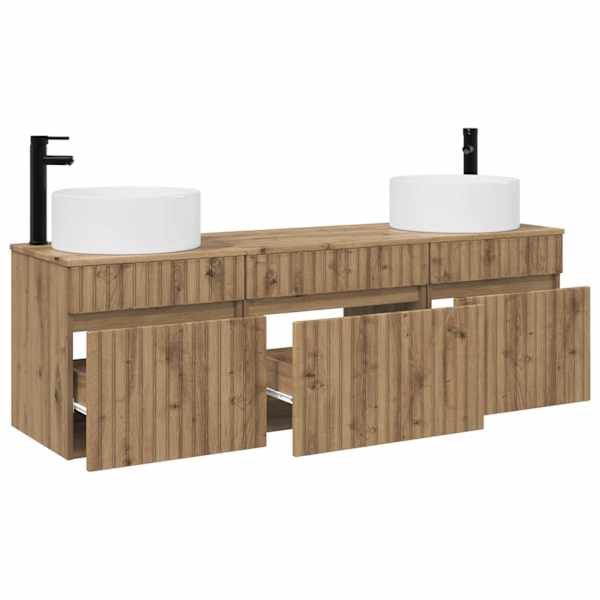 Vannitoa kapikomplekt 3 tk Artisan tamm 49 × 44,5 × 65,5 cm