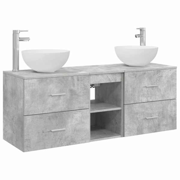 Vannitoa kapikomplekt 3 tk Betoonhall 129 × 35 × 80 cm
