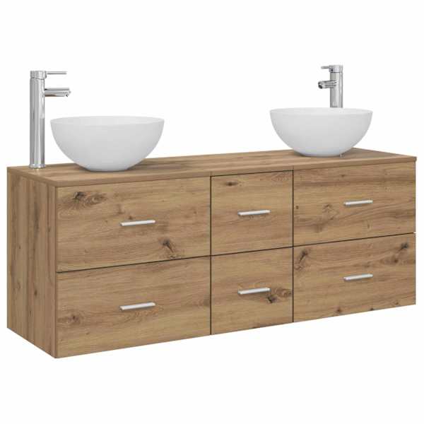 Vannitoa kapikomplekt 3 tk Artisan tamm 129 × 35 × 80 cm