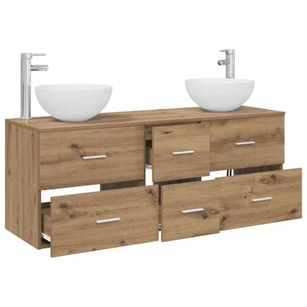 Vannitoa kapikomplekt 3 tk Artisan tamm 129 × 35 × 80 cm