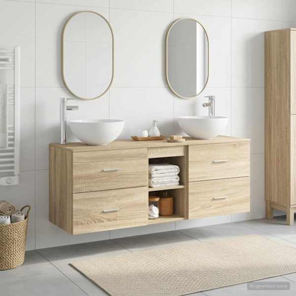 Vannitoa kapikomplekt 3 tk Sonoma tamm 49,5 × 41 × 64,5 cm