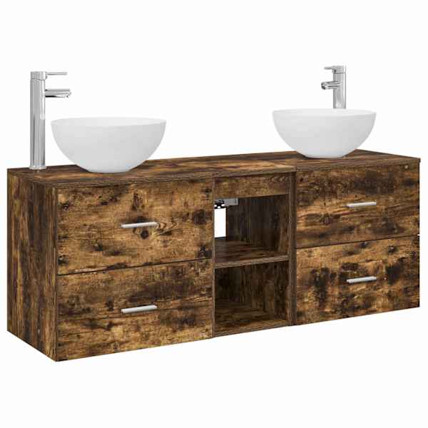 Vannitoa kapikomplekt 3 tk Suitsutatud tamm 49,5 × 41 × 64,5 cm