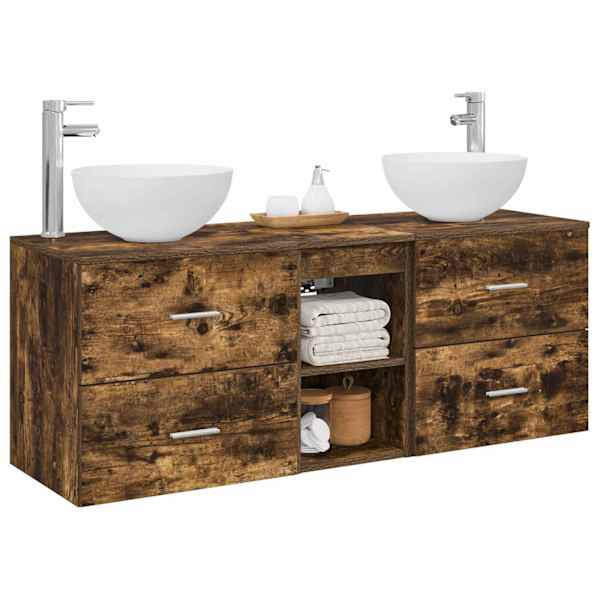 Vannitoa kapikomplekt 3 tk Suitsutatud tamm 49,5 × 41 × 64,5 cm