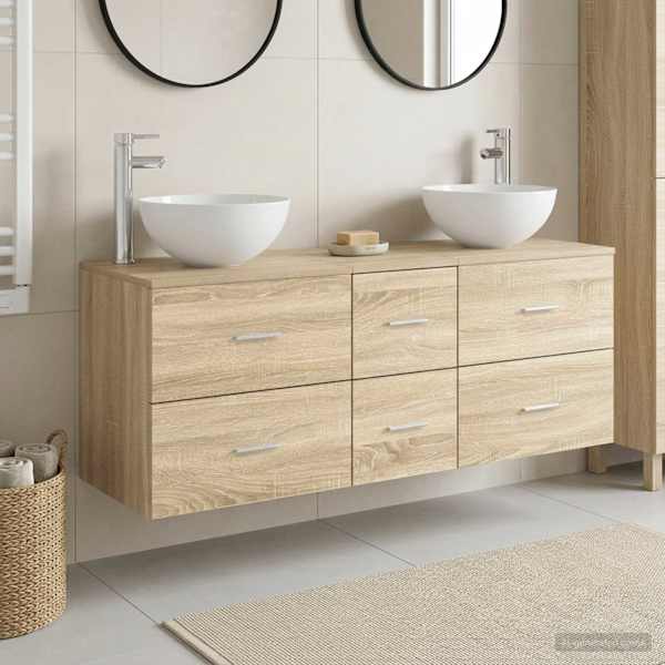 Vannitoa kapikomplekt 3 tk Sonoma tamm 129 × 41 × 80 cm