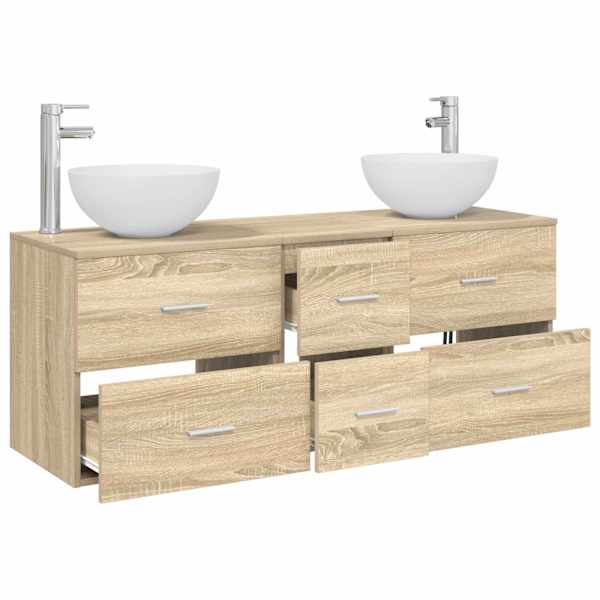 Vannitoa kapikomplekt 3 tk Sonoma tamm 129 × 41 × 80 cm