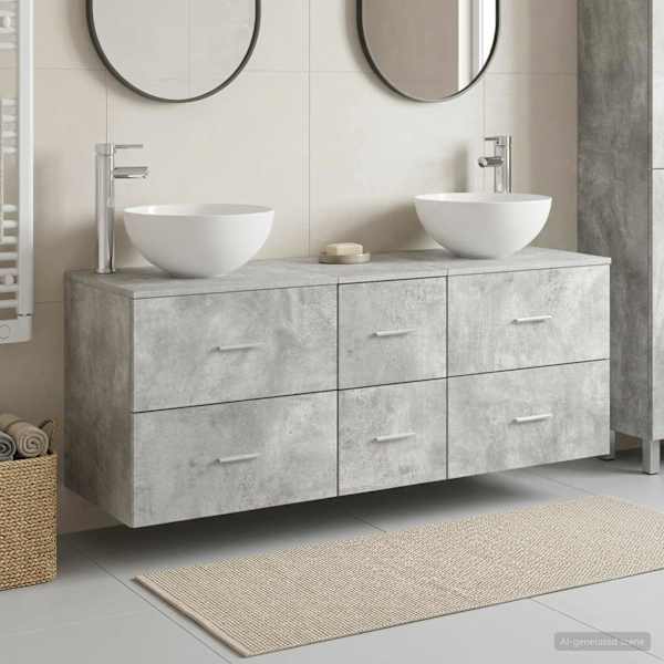 Vannitoa kapikomplekt 3 tk Betoonhall 49,5 × 41 × 64,5 cm