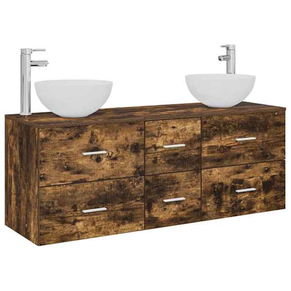 Vannitoa kapikomplekt 3 tk Suitsutatud tamm 49,5 × 41 × 64,5 cm