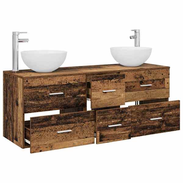 Vannitoa kapikomplekt 3 tk Vana puit 49,5 × 41 × 64,5 cm