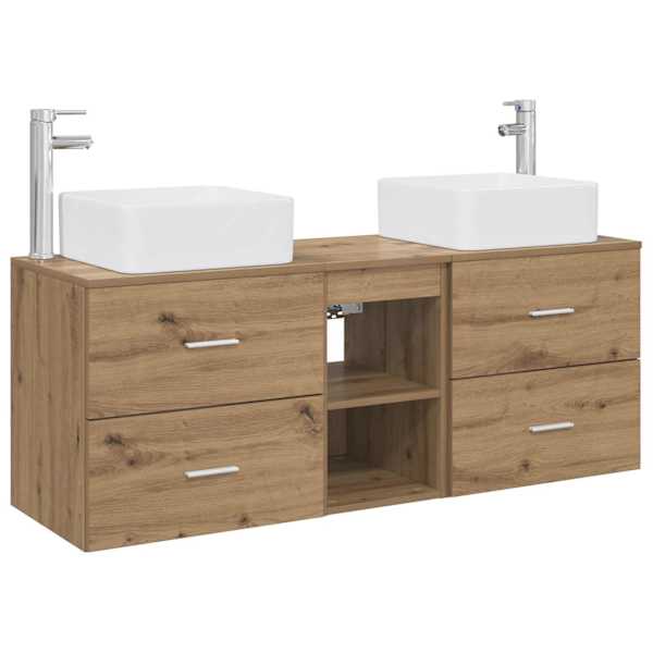 Vannitoa kapikomplekt 3 tk Artisan tamm 129 × 41 × 80 cm
