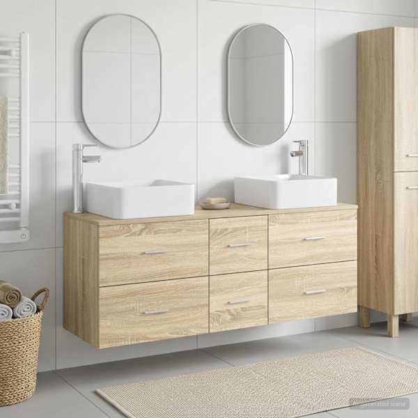 Vannitoa kapikomplekt 3 tk Sonoma tamm 49,5 × 41 × 63 cm