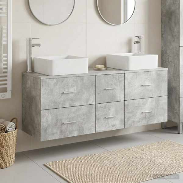 Vannitoa kapikomplekt 3 tk Betoonhall 49,5 × 41 × 63 cm