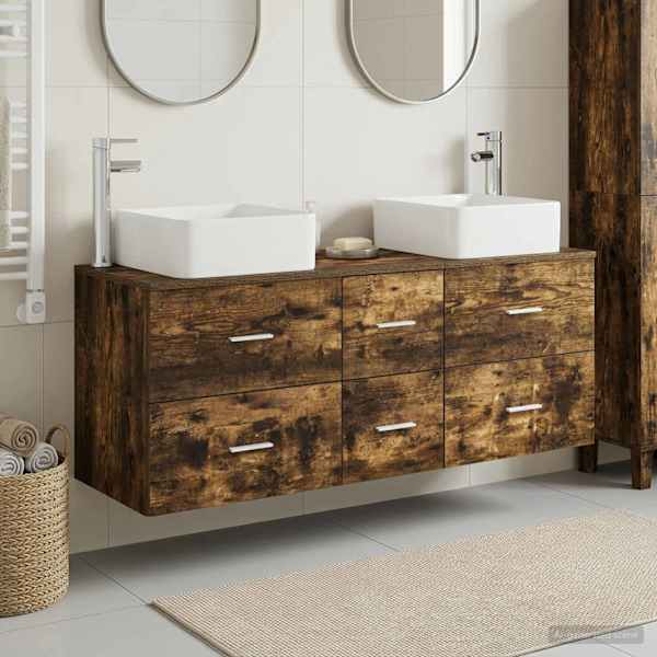 Vannitoa kapikomplekt 3 tk Suitsutatud tamm 49,5 × 41 × 63 cm