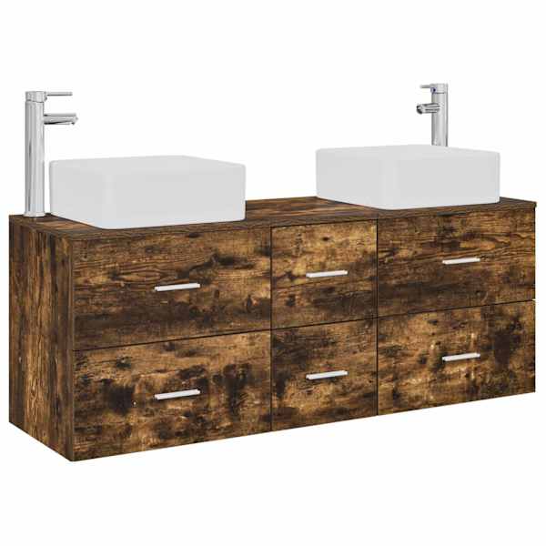 Vannitoa kapikomplekt 3 tk Suitsutatud tamm 49,5 × 41 × 63 cm