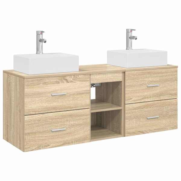 Vannitoa kapikomplekt 3 tk Sonoma tamm 129 × 41 × 79.5 cm
