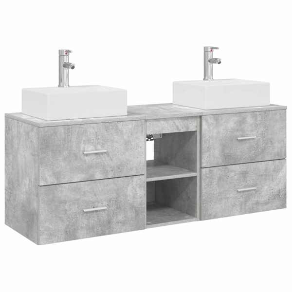 Vannitoa kapikomplekt 3 tk Betoonhall 129 × 41 × 79.5 cm
