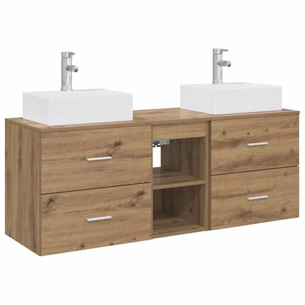 Vannitoa kapikomplekt 3 tk Artisan tamm 129 × 41 × 79.5 cm