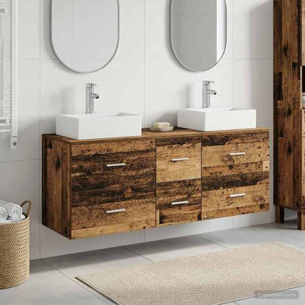 Vannitoa kapikomplekt 3 tk Vana puit 49,5 × 41 × 62,5 cm