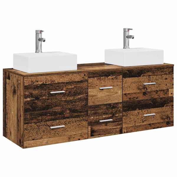 Vannitoa kapikomplekt 3 tk Vana puit 49,5 × 41 × 62,5 cm