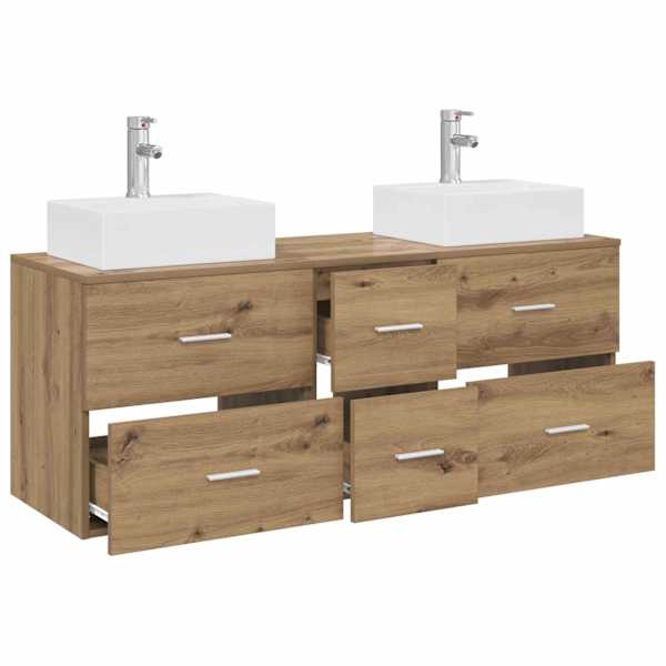 Vannitoa kapikomplekt 3 tk Artisan tamm 129 × 41 × 79.5 cm