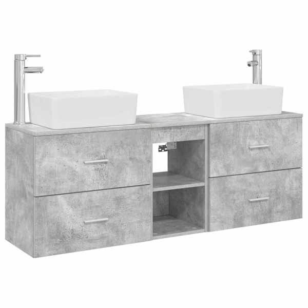 Vannitoa kapikomplekt 3 tk Betoonhall 136 × 35 × 80 cm