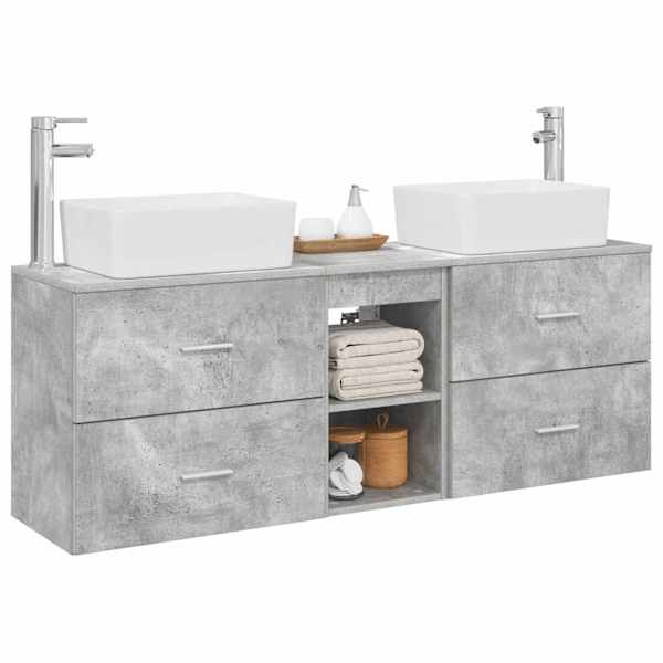 Vannitoa kapikomplekt 3 tk Betoonhall 136 × 35 × 80 cm