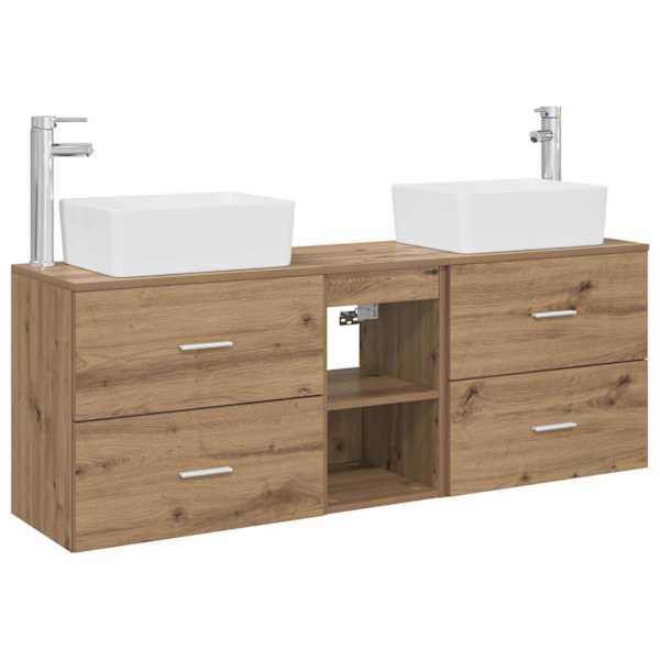 Vannitoa kapikomplekt 3 tk Artisan tamm 136 × 35 × 80 cm