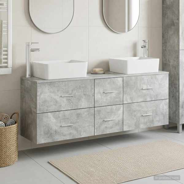 Vannitoa kapikomplekt 3 tk Betoonhall 136 × 35 × 80 cm