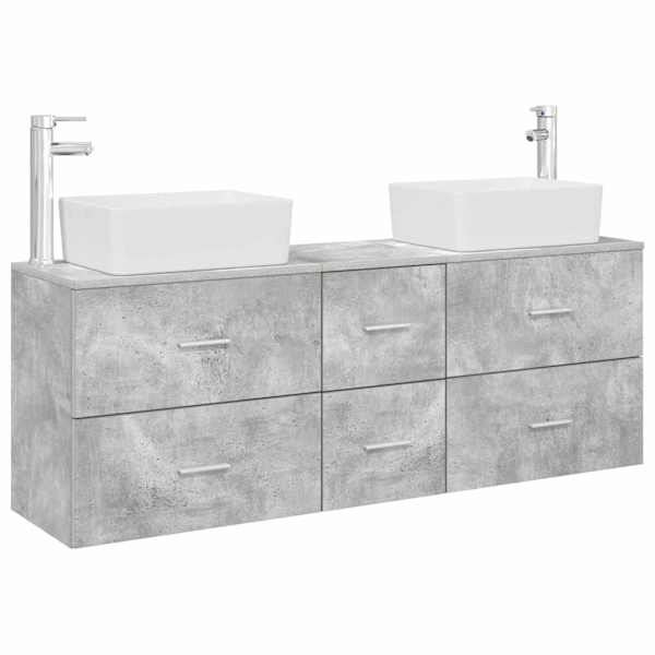 Vannitoa kapikomplekt 3 tk Betoonhall 136 × 35 × 80 cm