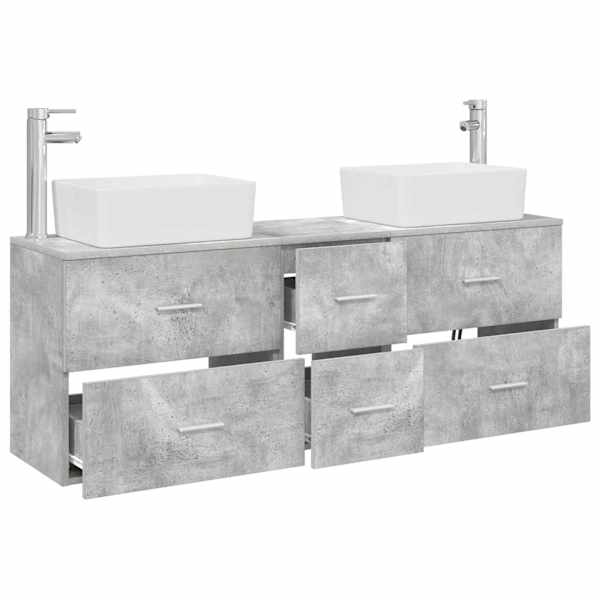 Vannitoa kapikomplekt 3 tk Betoonhall 136 × 35 × 80 cm