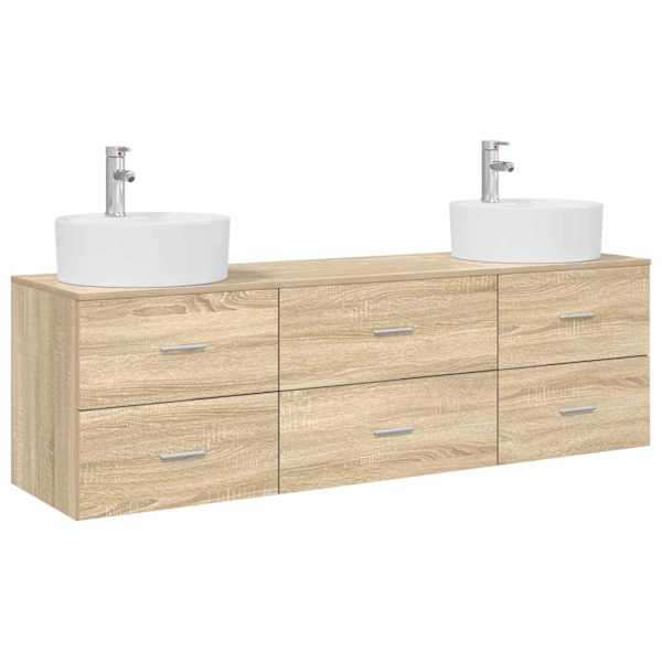 Vannitoa kapikomplekt 3 tk Sonoma tamm 161.5 × 44.5 × 82 cm