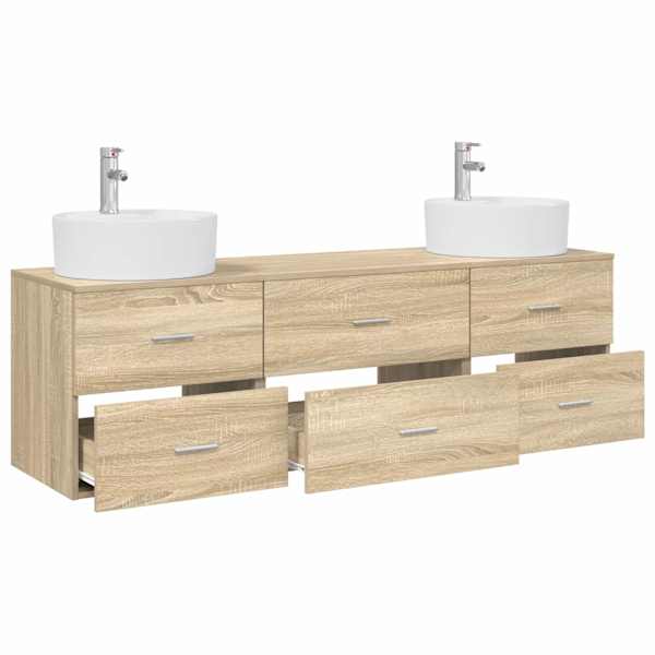 Vannitoa kapikomplekt 3 tk Sonoma tamm 161.5 × 44.5 × 82 cm