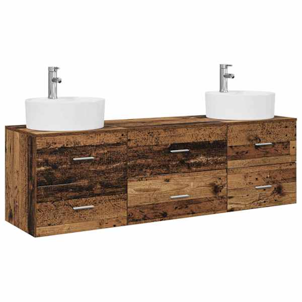Vannitoa kapikomplekt 3 tk Vana puit 161.5 × 44.5 × 82 cm