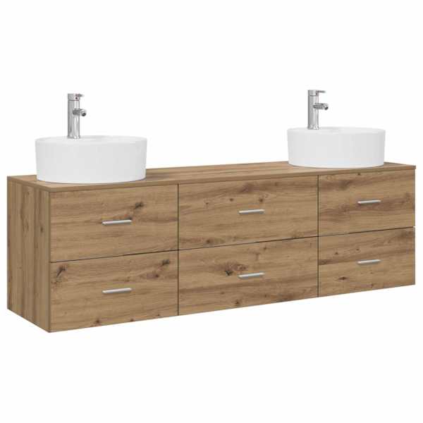 Vannitoa kapikomplekt 3 tk Artisan tamm 161.5 × 44.5 × 82 cm