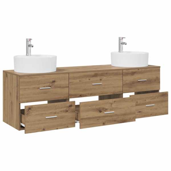 Vannitoa kapikomplekt 3 tk Artisan tamm 161.5 × 44.5 × 82 cm