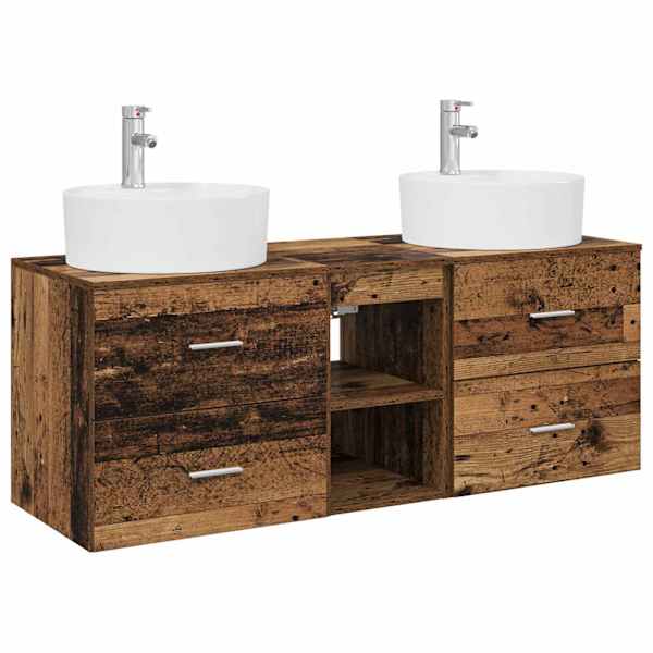 Vannitoa kapikomplekt 3 tk Vana puit 129 × 44.5 × 82 cm