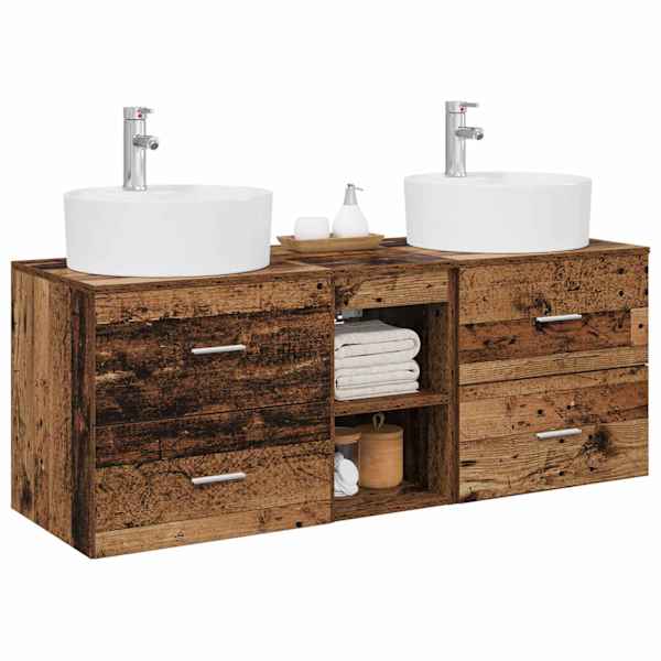Vannitoa kapikomplekt 3 tk Vana puit 129 × 44.5 × 82 cm