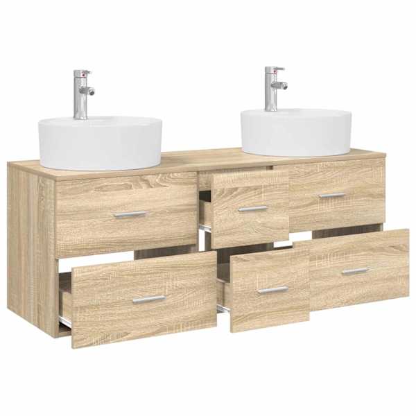 Vannitoa mööbleset 3 tk Sonoma tamm 129 × 44,5 × 80 cm